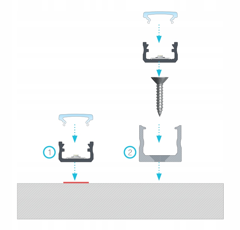 UCHWYT MONTAŻOWY DO PROFILU LED TYPU A LUMINES Typ uchwyt