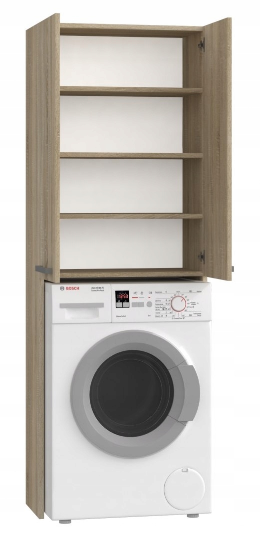 SZAFKA ŁAZIENKOWA SŁUPEK NAD PRALKĘ DĄB SONOMA Głębokość mebla 30 cm