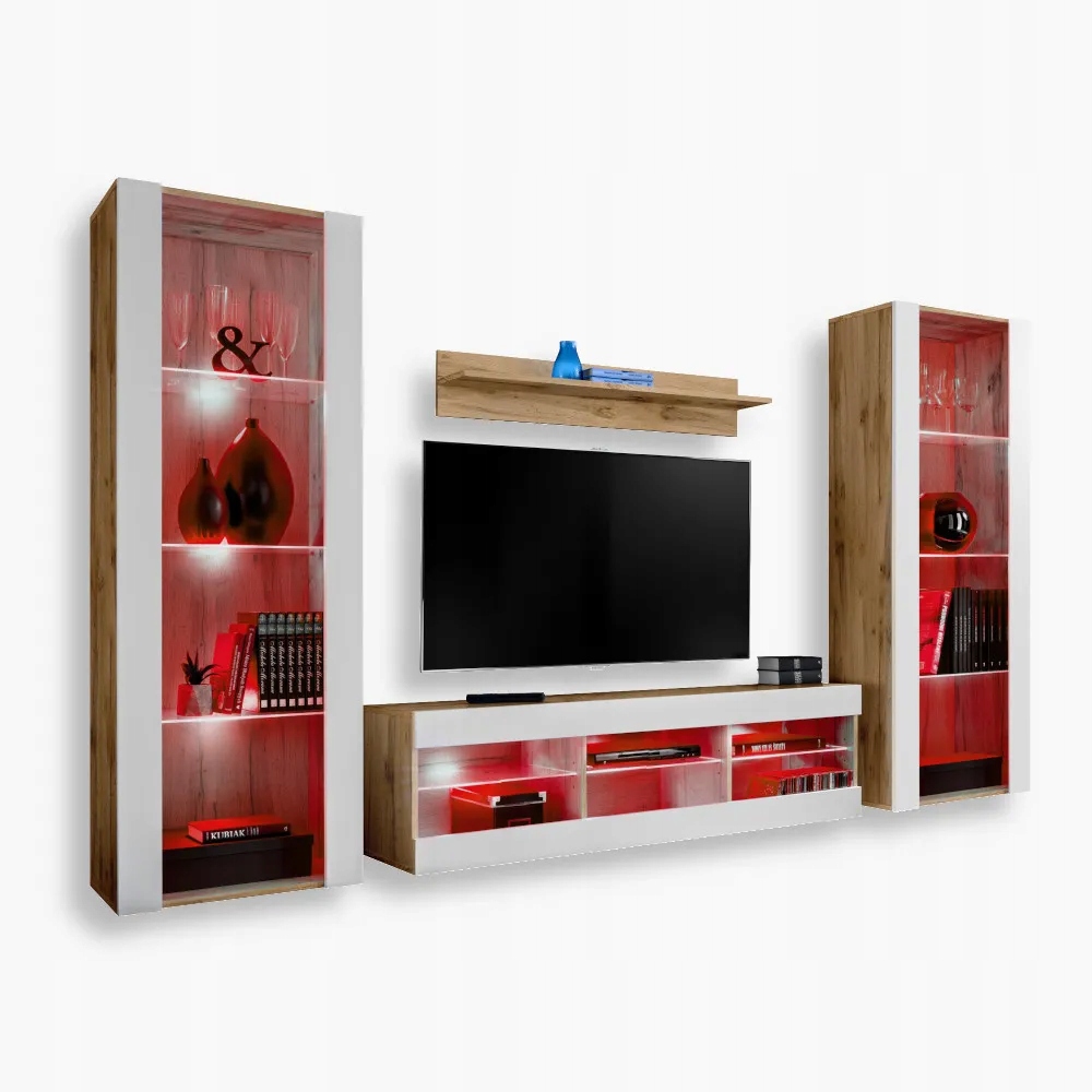 komodee Tivoli Grande Rtv súprava do obývačky Dub Wotan-Biela Rgb Led