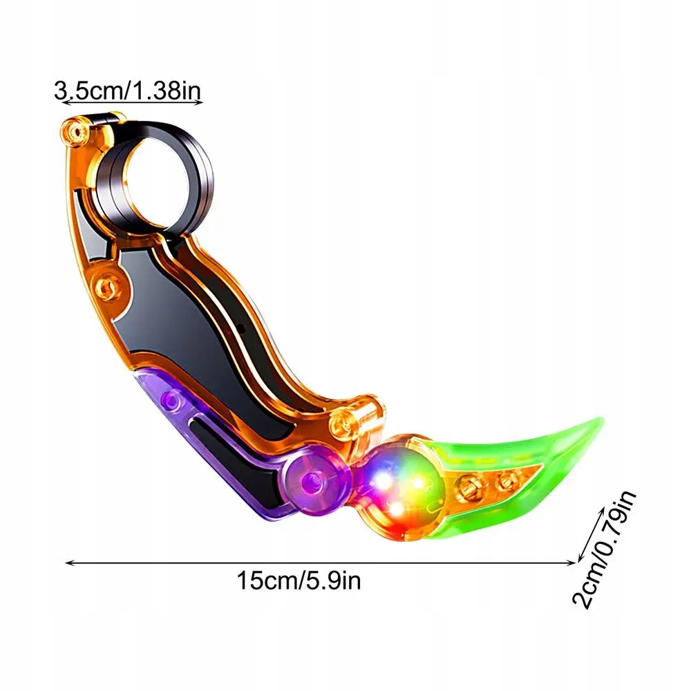 LED RAMBIT SPINNER nowość ŚWIECĄCY KARAMBIT fidget Wiek dziecka 4 lata +