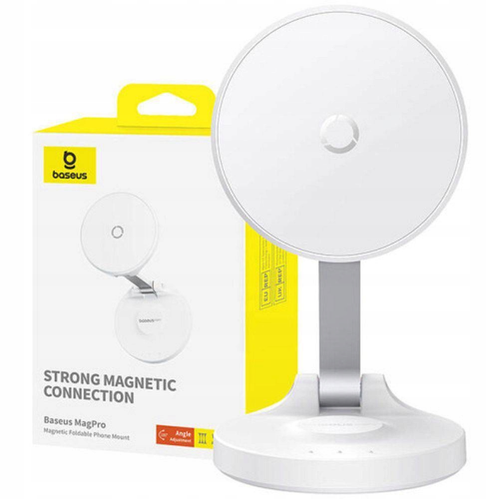 Baseus Składana Magnetyczna Podstawka Pod Telefon do Magsafe Biała Bs-Hp016