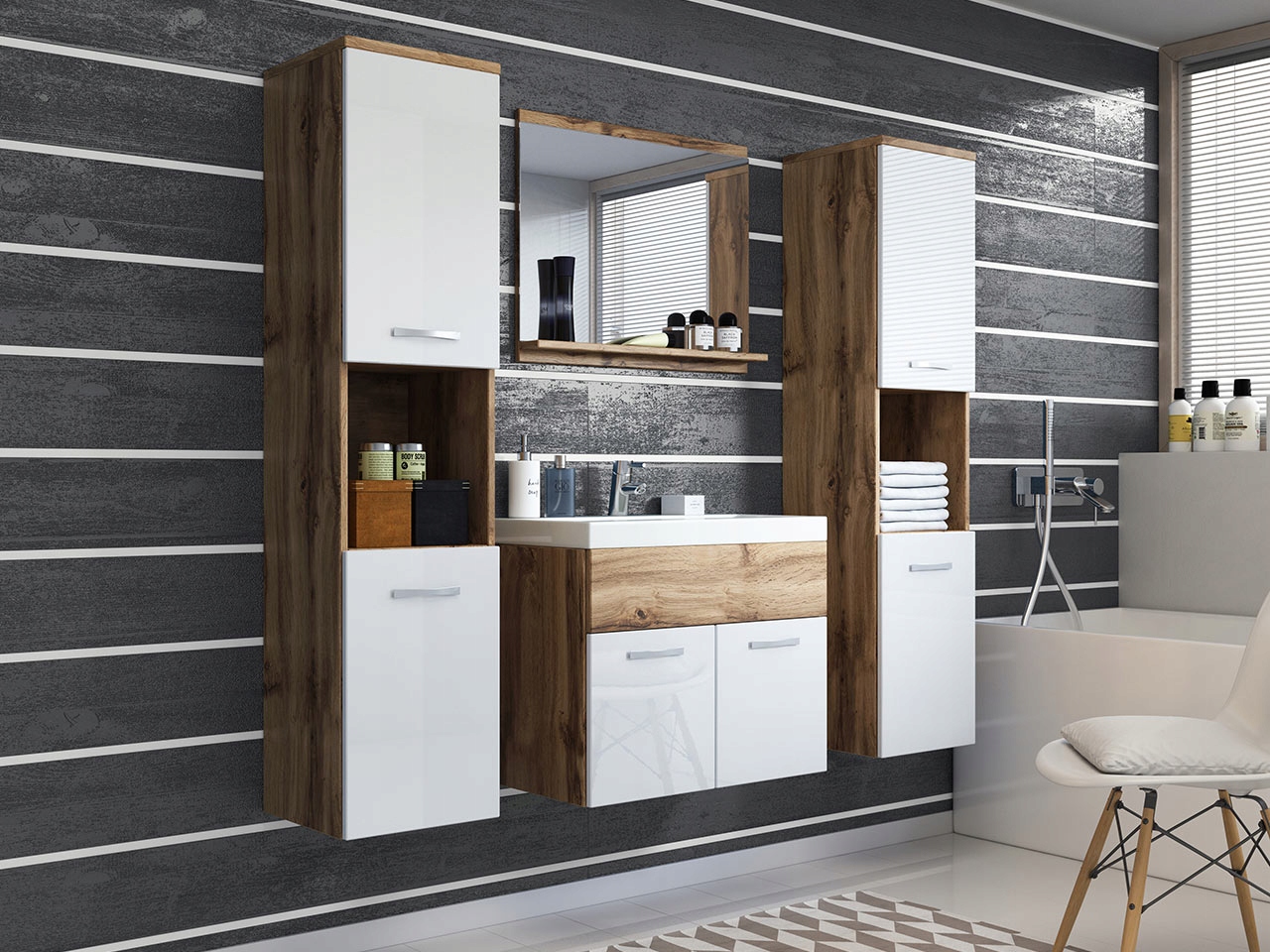 MEBLE ŁAZIENKOWE zestaw z umywalką MONTREAL XL Kod producenta 5903211068492