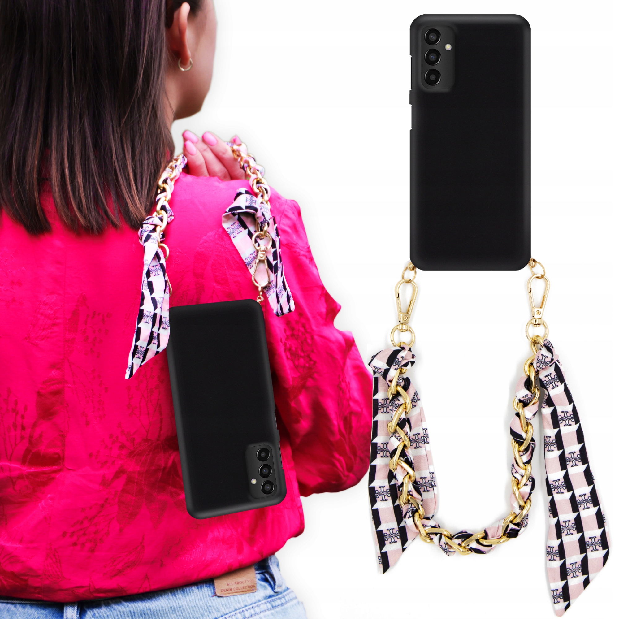 Matné Puzdro Pre Samsung M23 5G Reťazová Stuha Ružová
