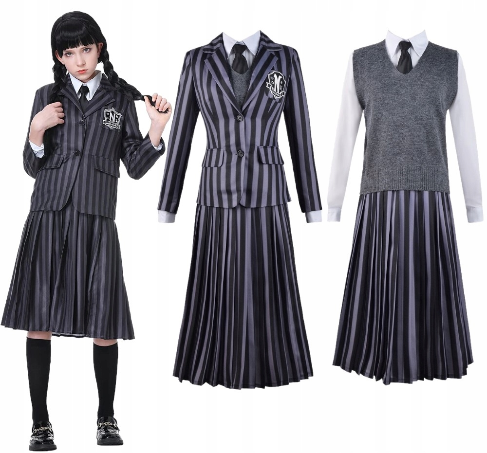 

Strój Kostium Mundurek Wednesday Addams 116/122