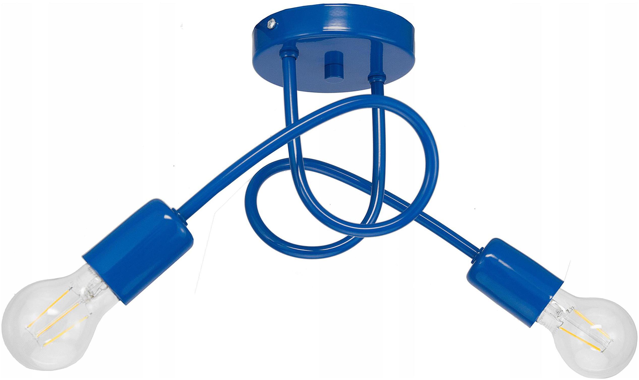 LAMPA DZIECIĘCA SUFITOWA LOFT GRANATOWA DLA DZIECI PLAFON ZAKRĘCONA LED