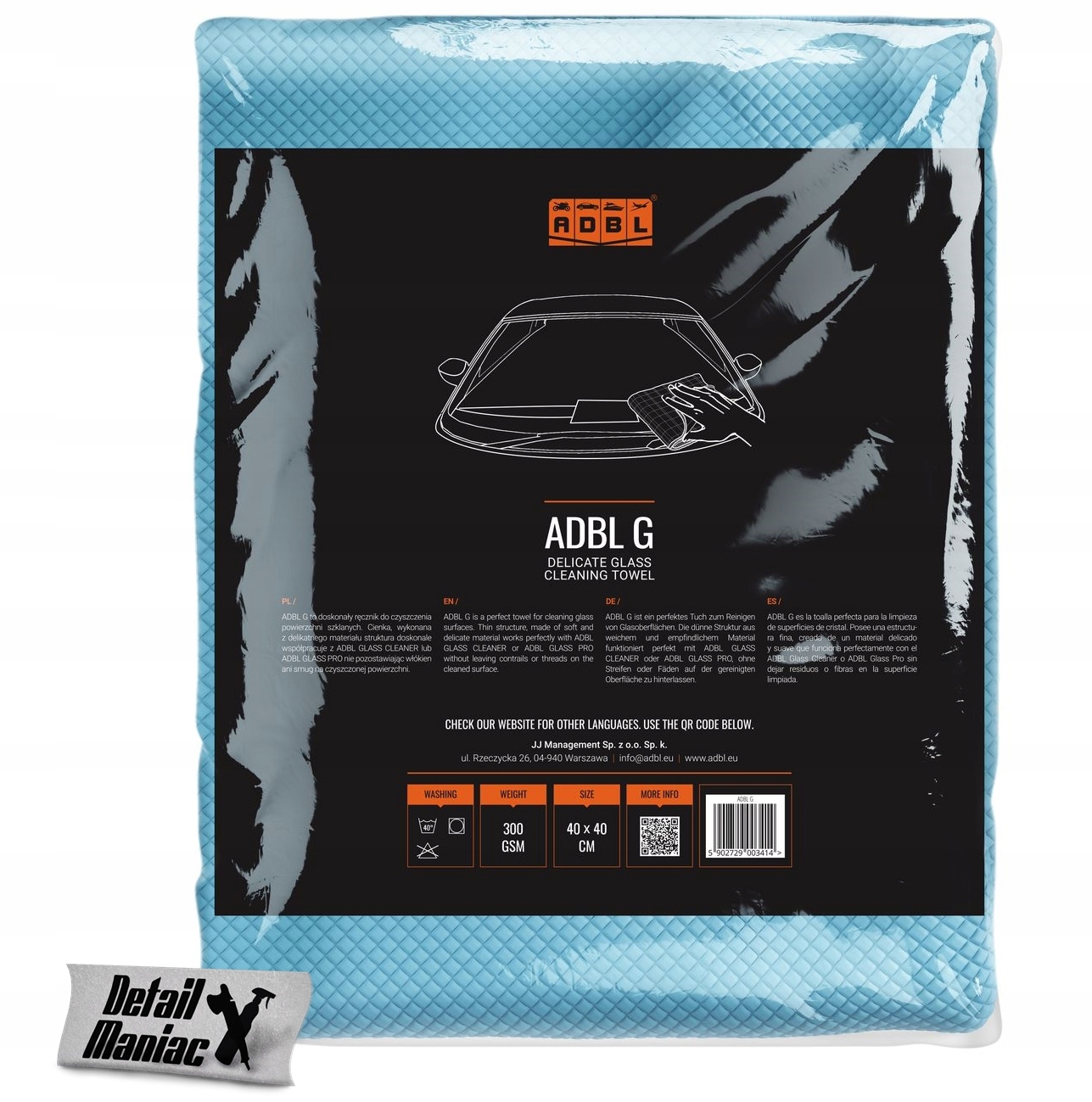 

Mikrofibra do szyb Adbl G 40x40 cm niebieska