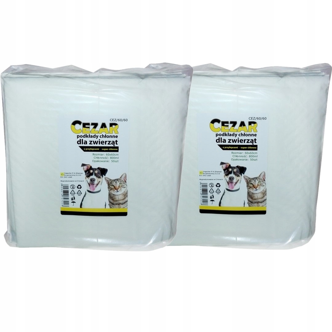 Cezar Podkłady higieniczne 60x60cm 100szt maty treningowe dla szczeniąt