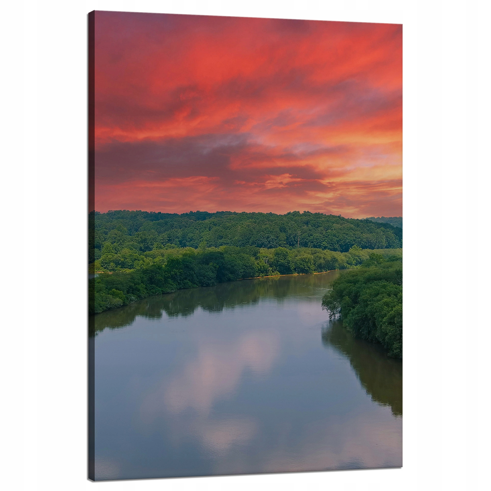 Obraz na plátně Růžové nebe Slunce Řeka Příroda 80x120 cm