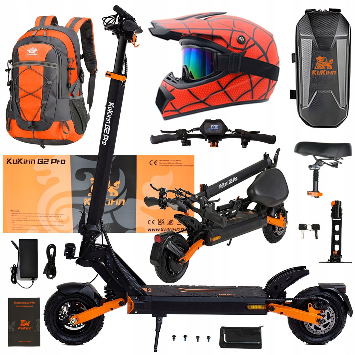 Skládací Pojazd Elektryczny Kukirin G2 Pro 1000W 48V 15.6AH 45KM/H +Dárek