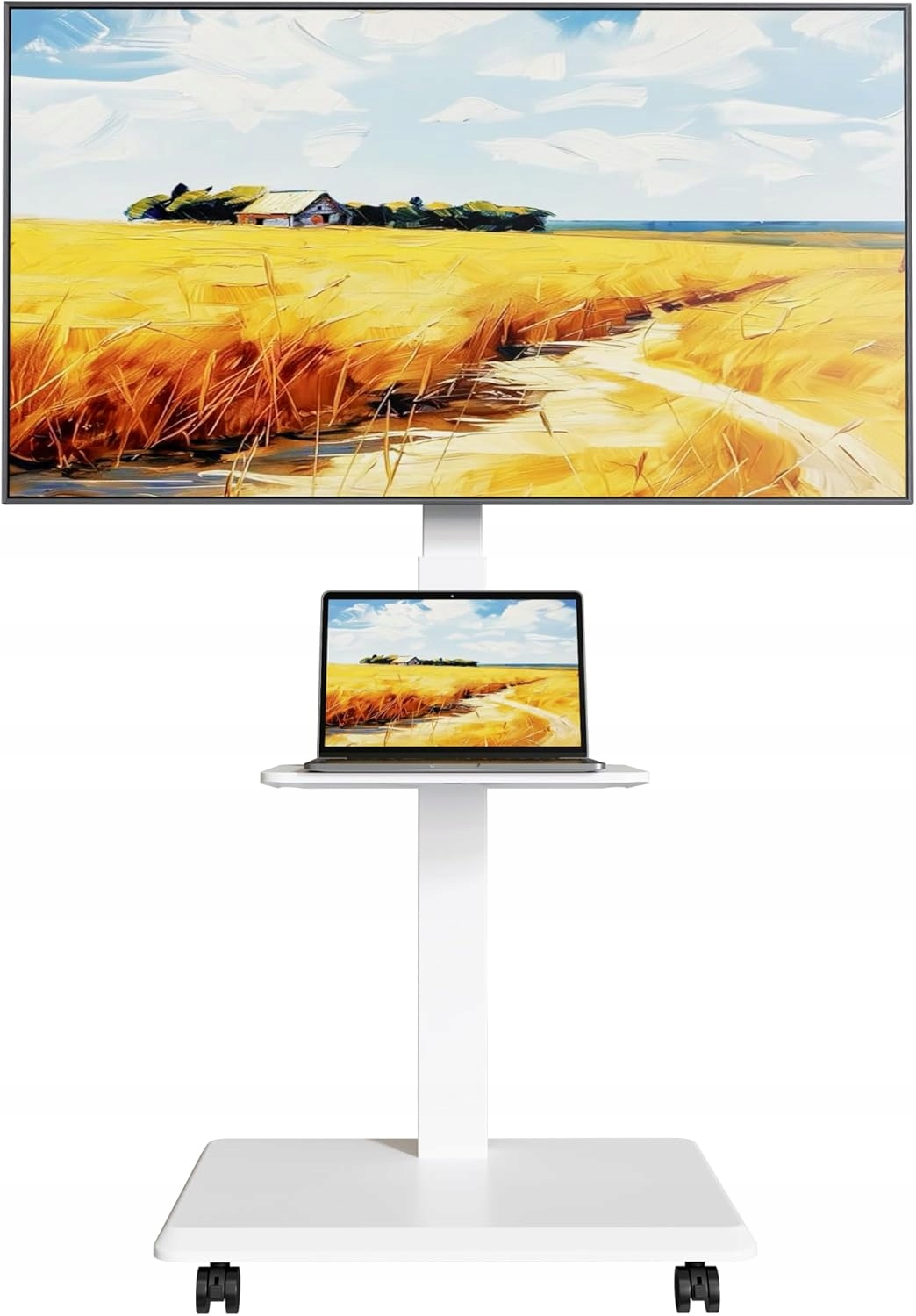 Ecotiny stojan na Tv na kolečkách 32-75" Vesa 600x400 police