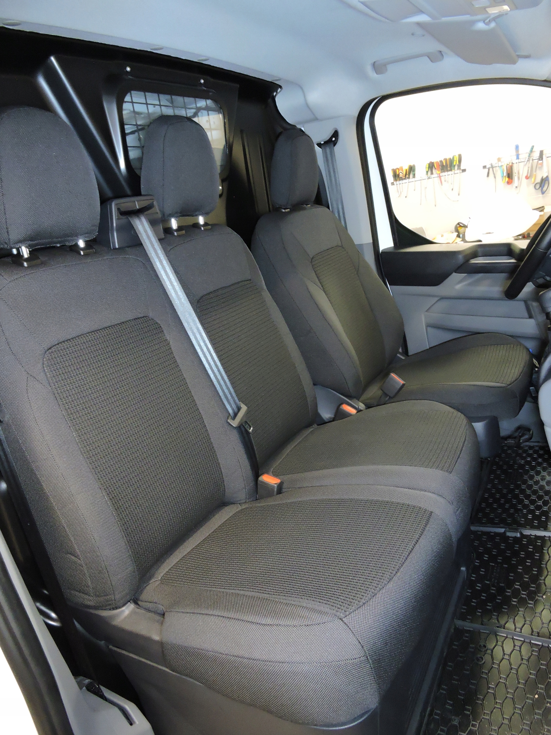 Pokrowce z tkanin Ford Transit Custom Mk2 3-osobowy