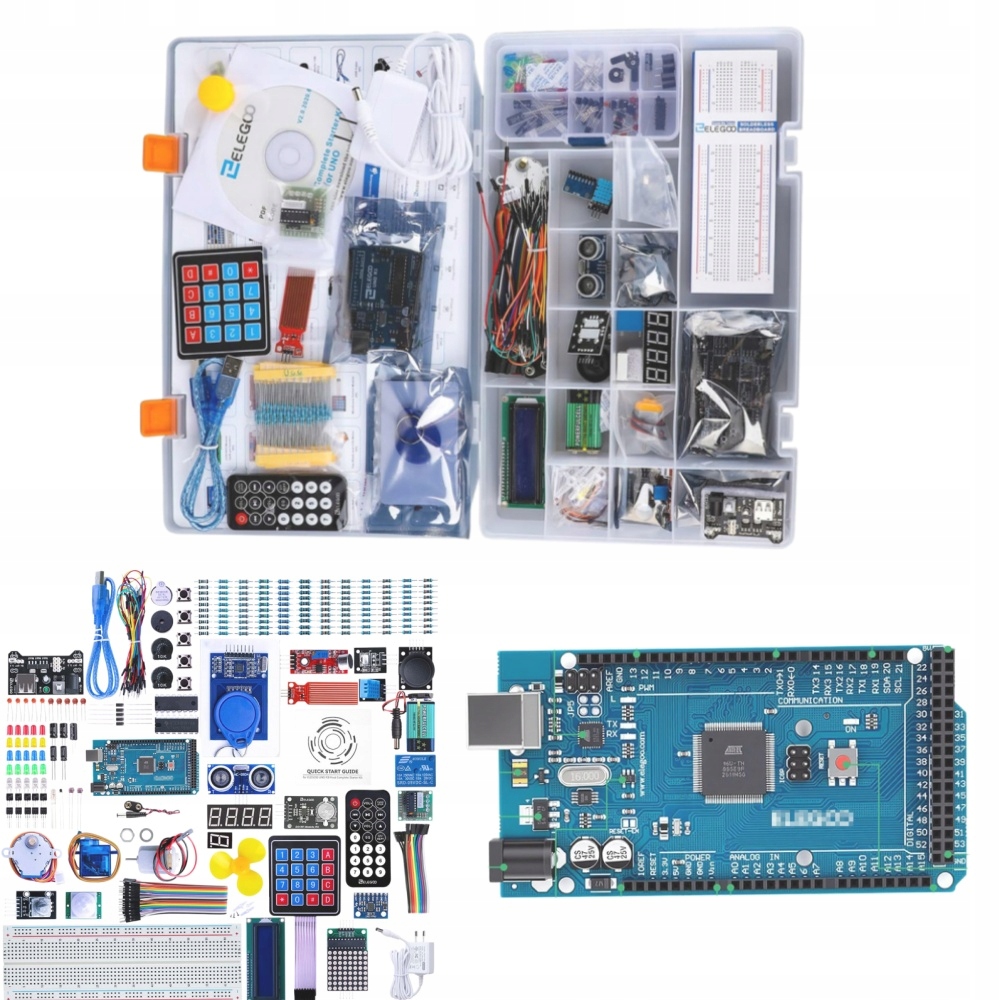 ZESTAW STARTOWY MEGA2560 R3 DO PROJEKTU ARDUINO: KOMPLETNY ZESTAW STARTOWY