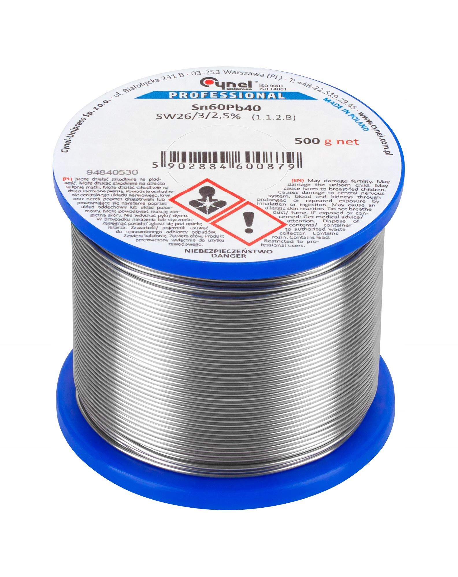 Spoiwo lutownicze Sn60Pb40 SW26/2,5% 0,50 mm 500 g