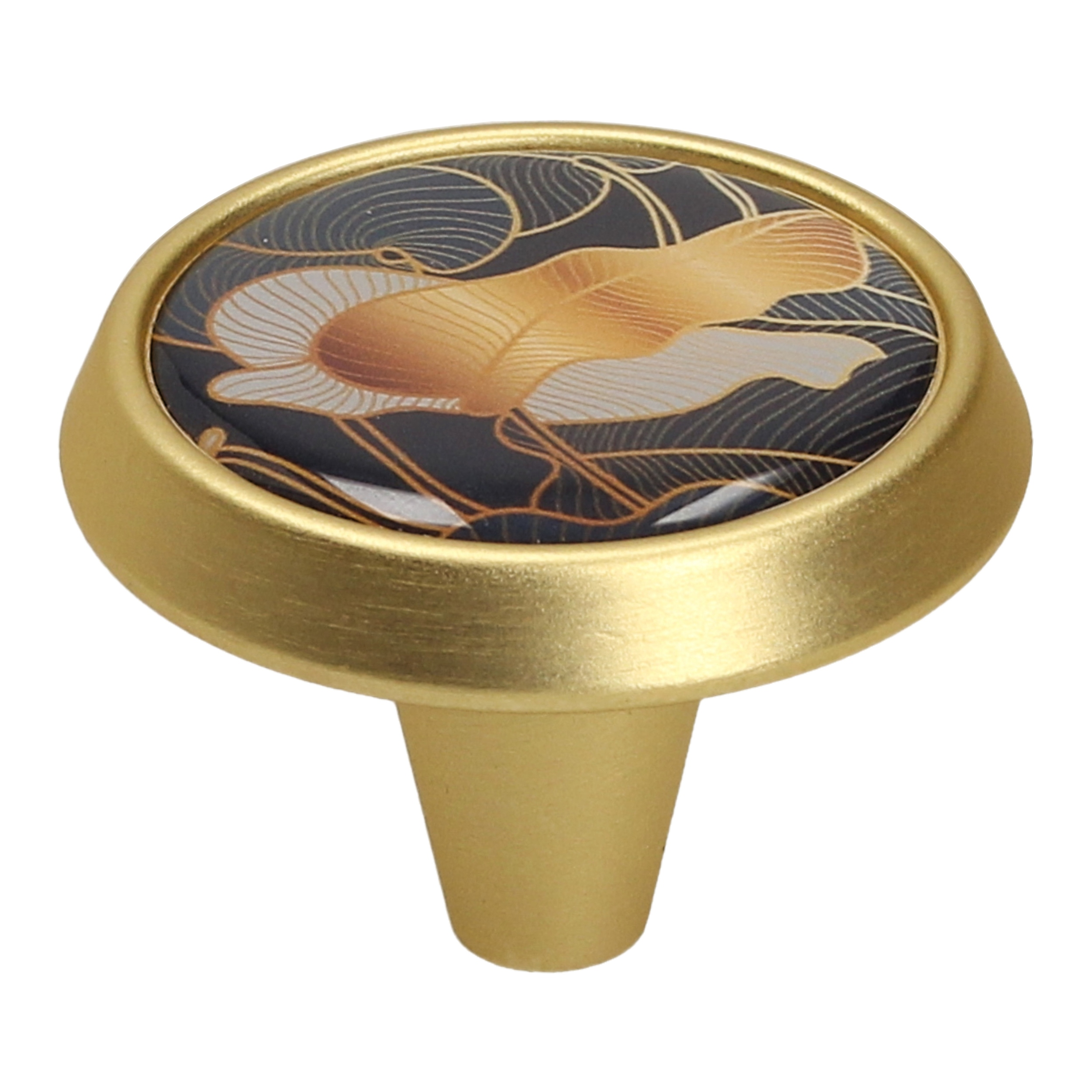 

Gałka meblowa Gamet GU09 złoty szczotkowany liść