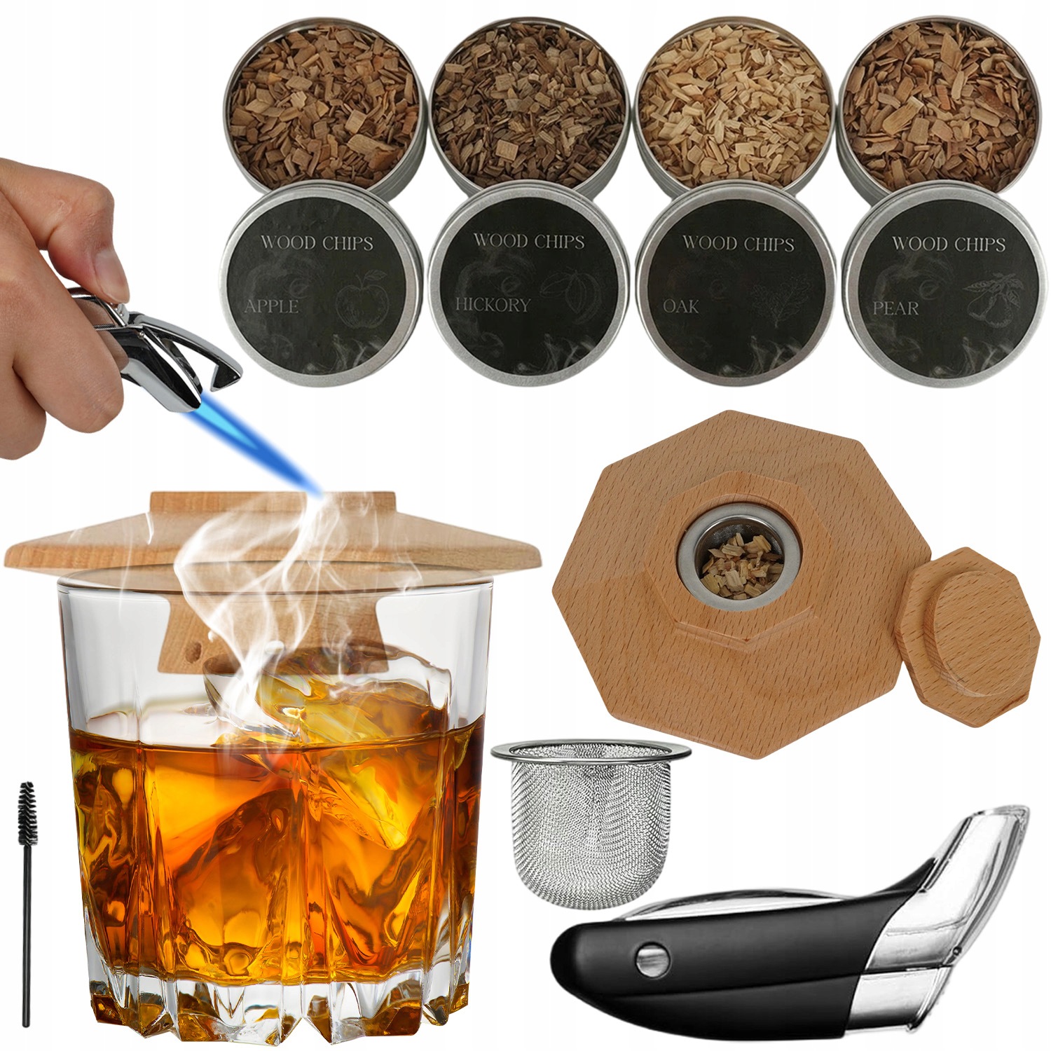 Sada Na Uzení Whisky Smoker Dárek K Narozeninám Pro Muže 4 Příchutě