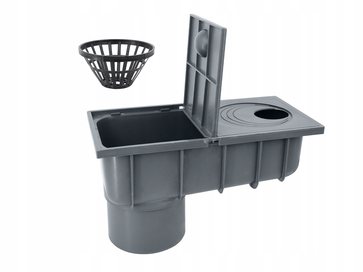 

Osadnik Rynnowy Dolny Rewizja Wpust 110 mm Szary