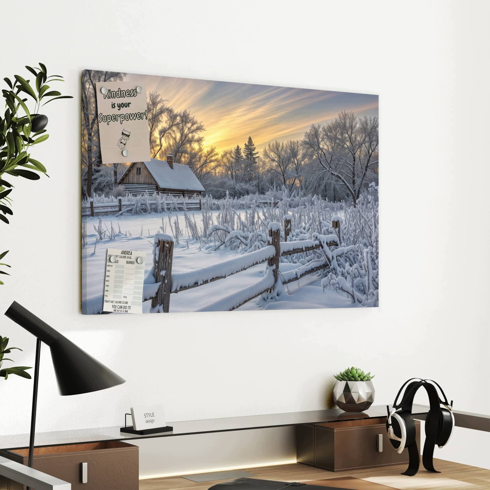 Magnetická tabule Zasněžené Dworek 60 × 40 cm