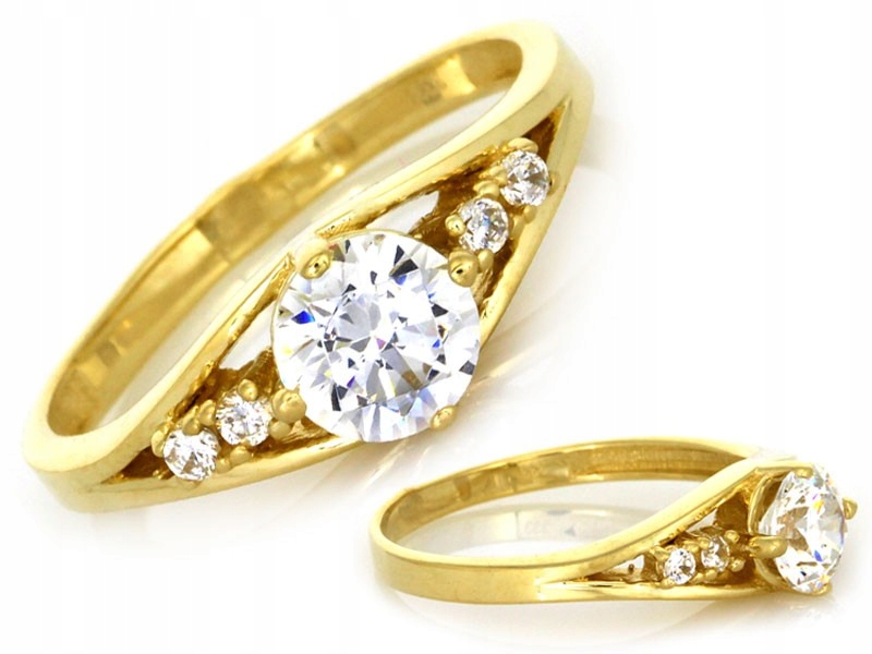 Zlatý prstýnek 585 s velkým bílým očkem r18 zirkony jako dárek2.98 g