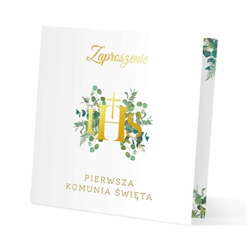 ZAPROSZENIA PIERWSZA KOMUNIA ŚWIĘTA IHS 10x