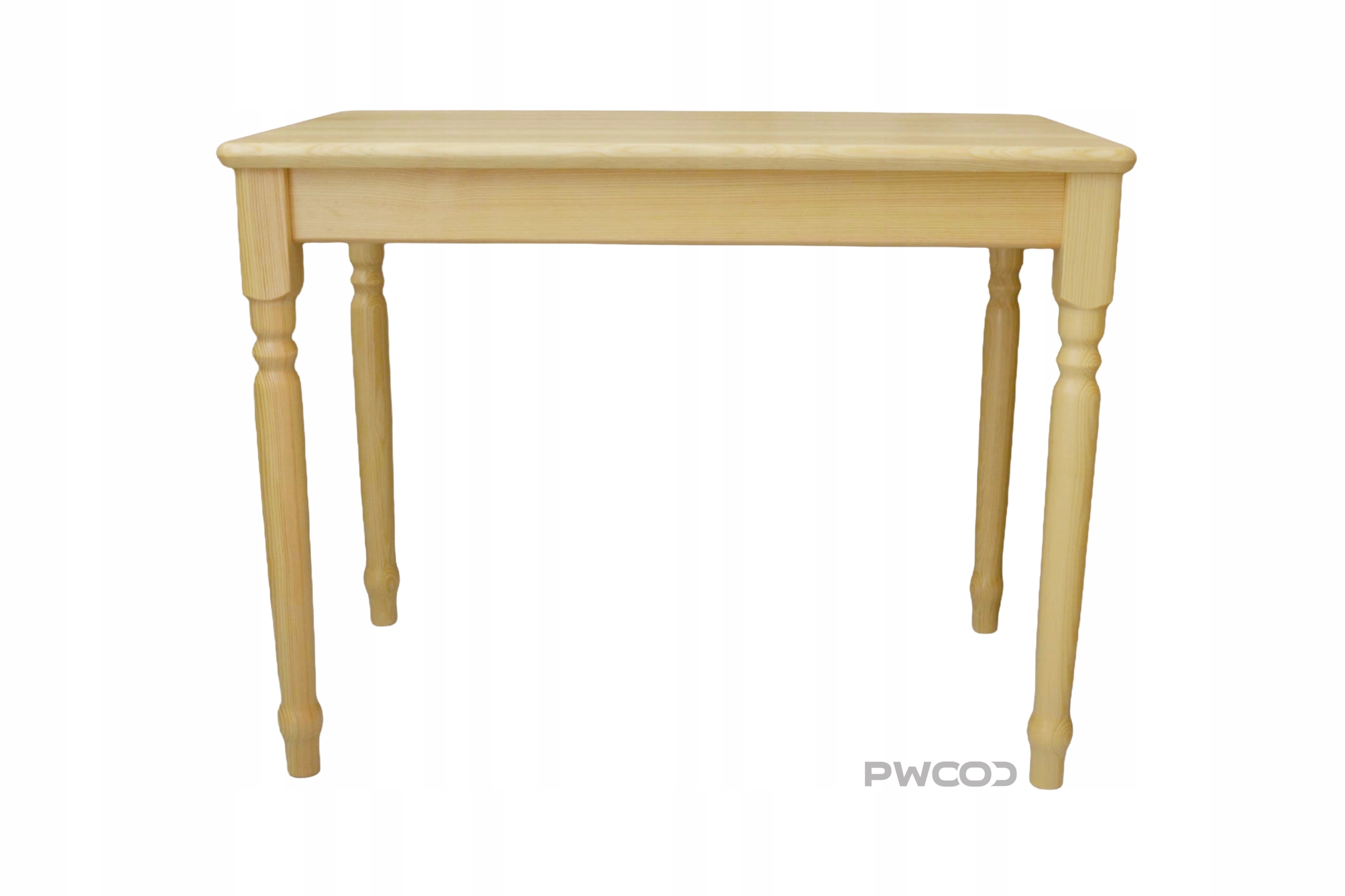 Dřevěný Stůl z borovice, barva borovice, soustružený, 80x80