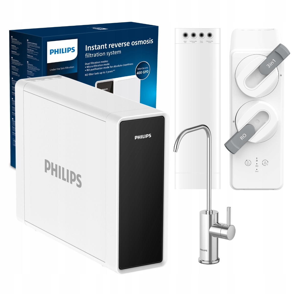 Filtr wody pod zlew, Philips Ro AUT4030R400 bez zbiornika, odwrócona osmoza