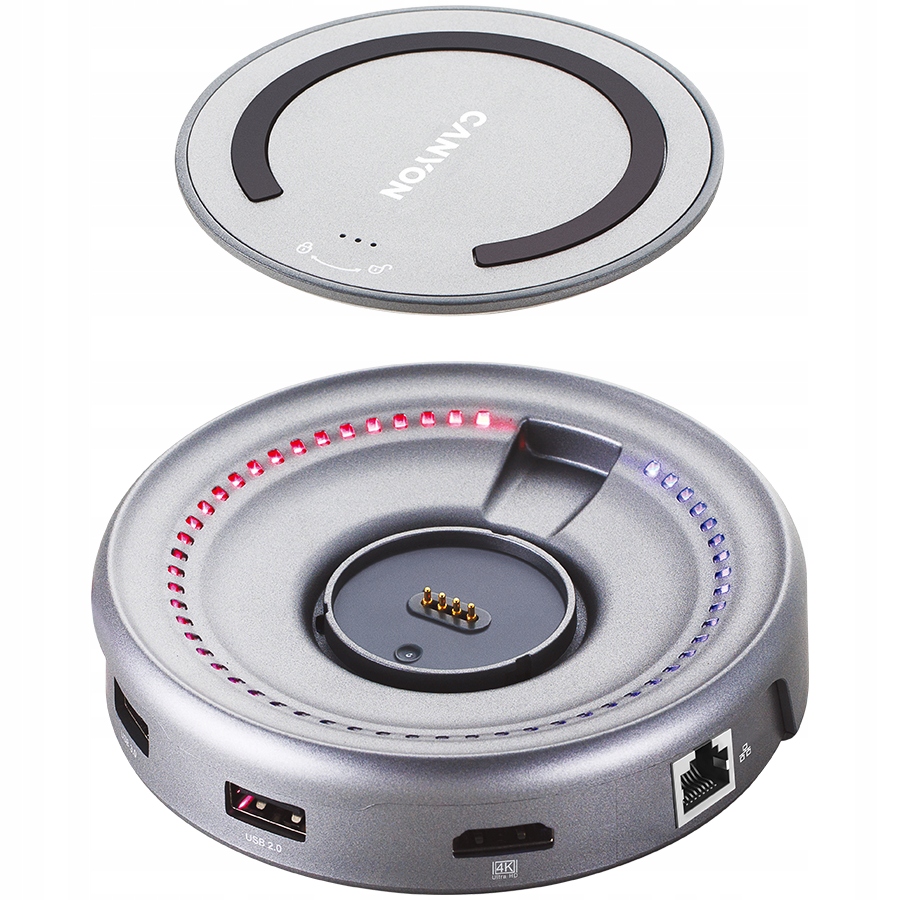 Canyon Hub DS-7 7v1 Usb-c s nabíjaním Qi Space Grey, 100 W