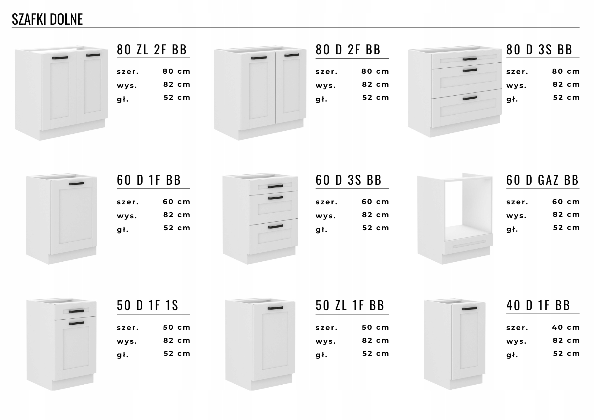 Szafka kuchenna ORLANDO 60 DK-210 2F Szerokość mebla 60 cm