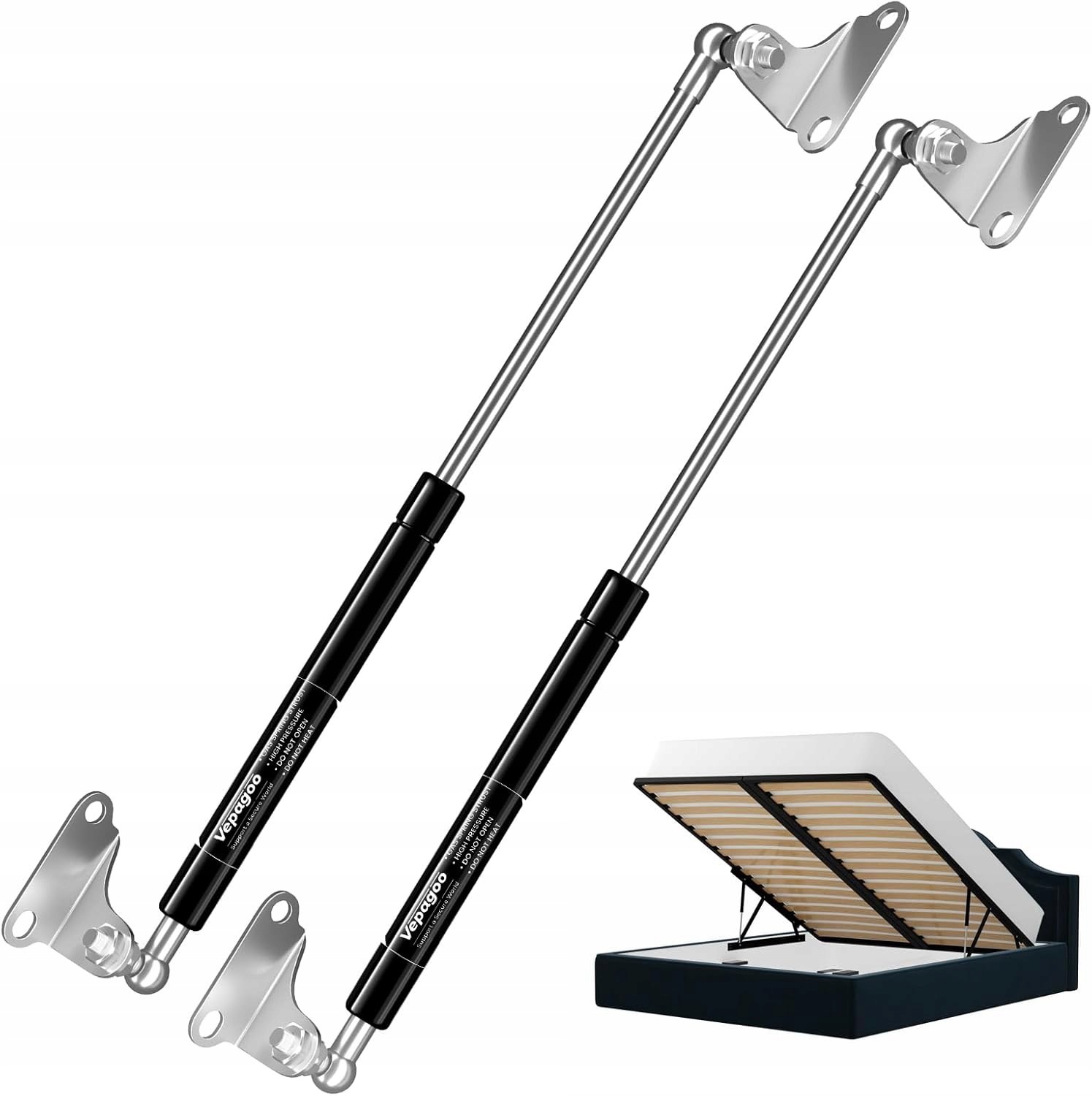 Plynové rozpěrky pro postel 500 mm 667 N 68 kg Vepagoo 2 ks nastavitelné Heavy