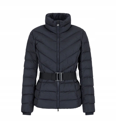 Kurtka puchowa z pasem EA7 Emporio Armani CALIDUM7 granatowa ciepła