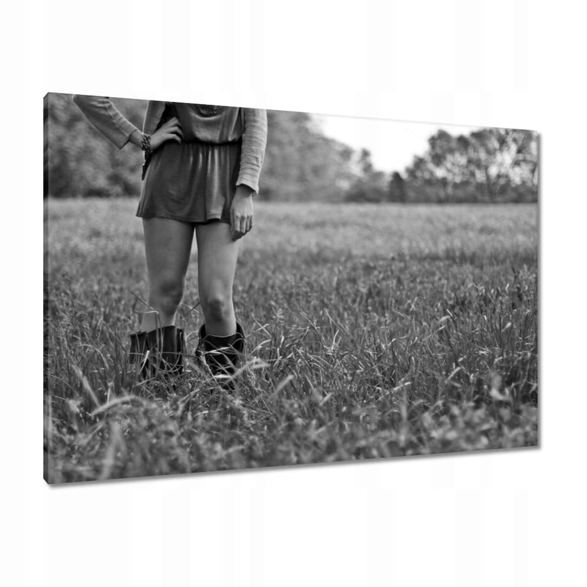 Obrazy 100x70 Kovbojka Černá a bílá