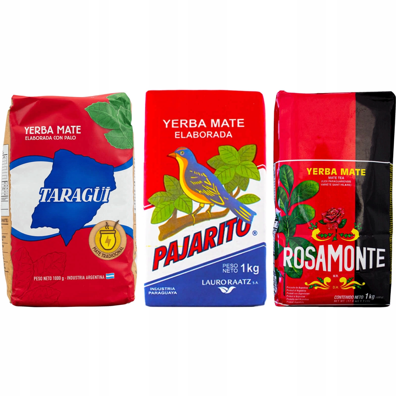 Yerba Mate Taragui Rosamonte Pajarito 3x1kg