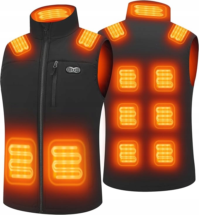 Techstuph Kamizelka Grzewcza Unisex 11 Stref 60°C Wiatroodporna Usb r. S