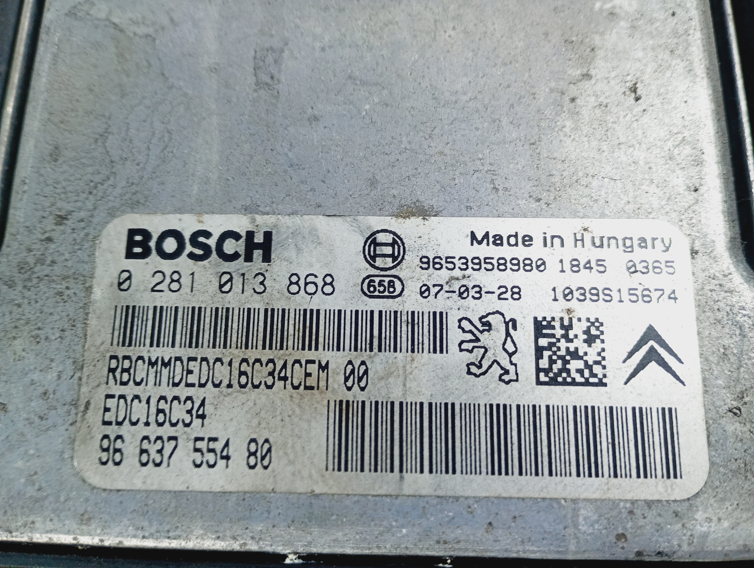 computer control unit of the engine OE 0281013868 Peugeot 207 06-12