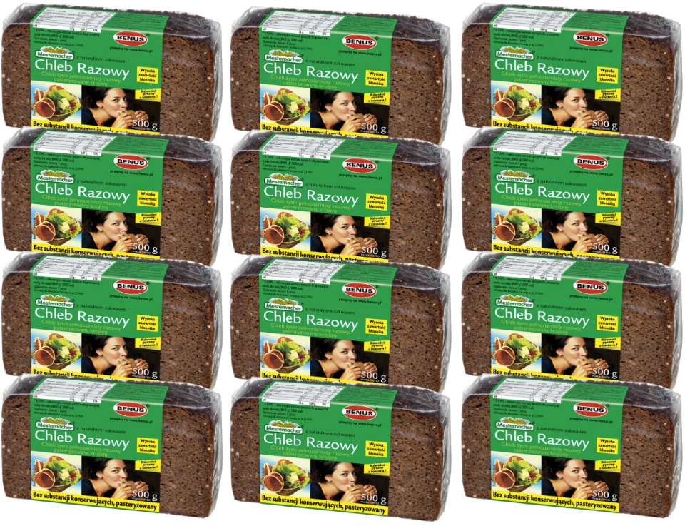Benus Žitný Chléb Celozrnný Razový 500G x12