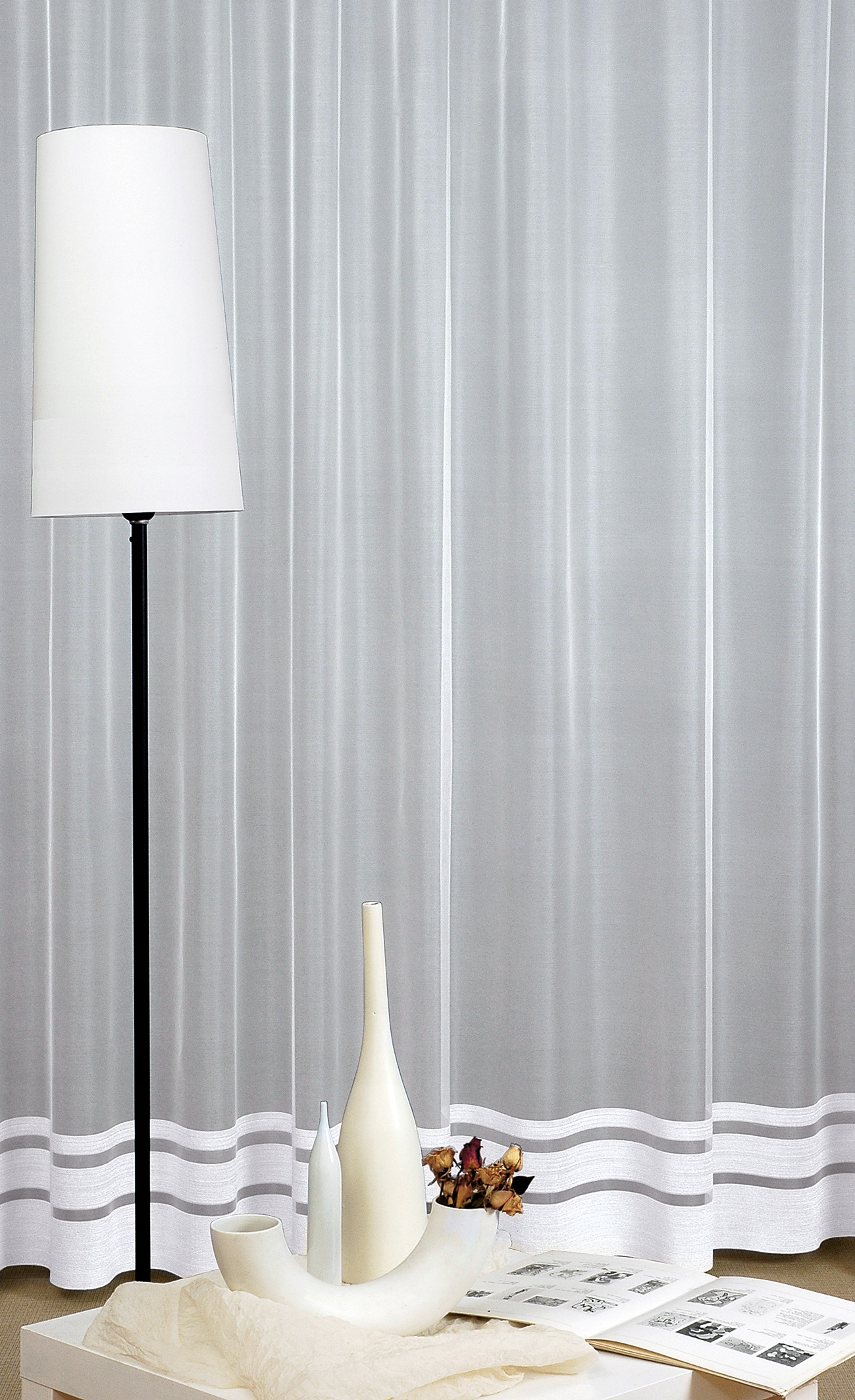 Záclona hladká, pripravená, snehovo biela Kvalita 350x260 350x270