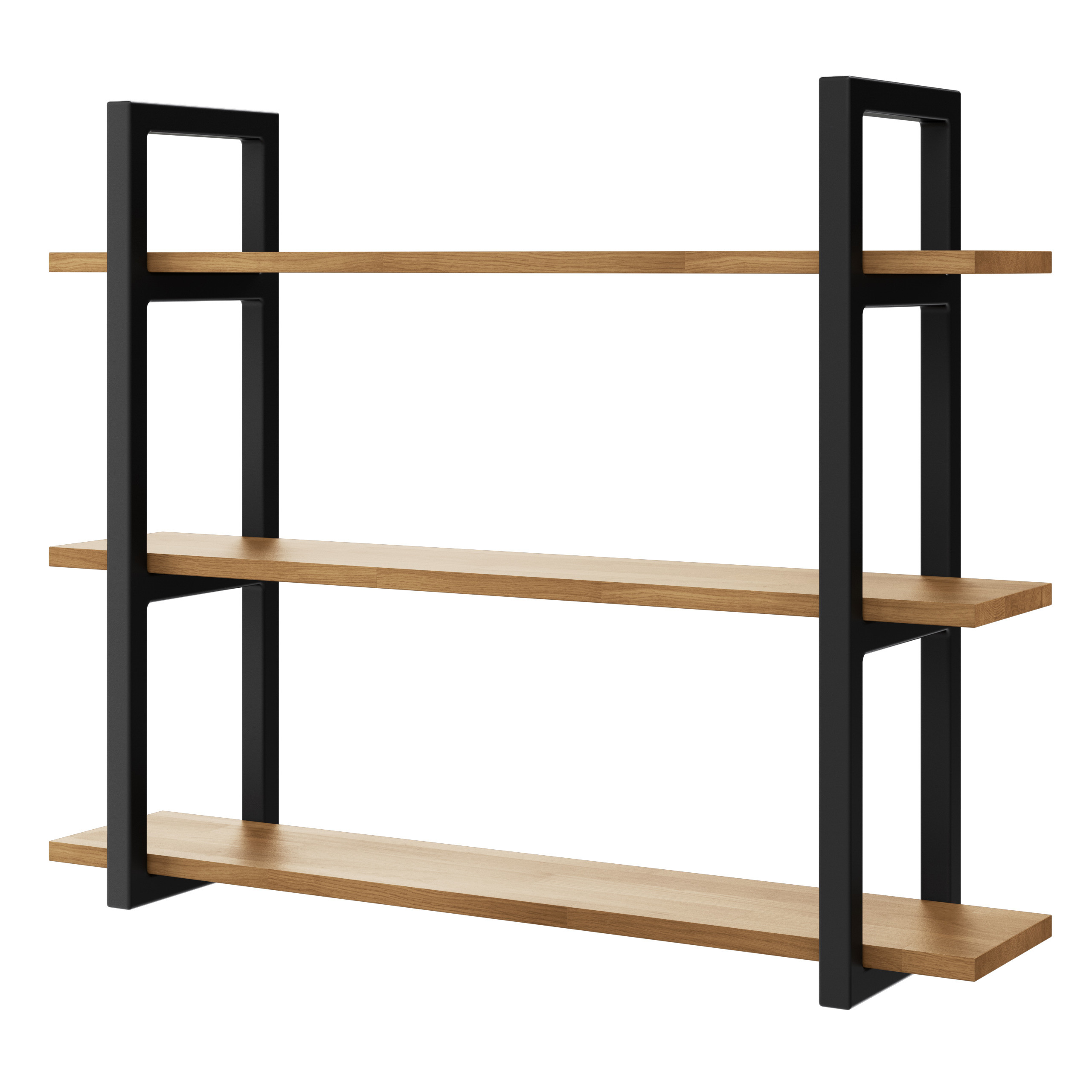 

Półka wisząca industrial metal drewno dąb 60 cm