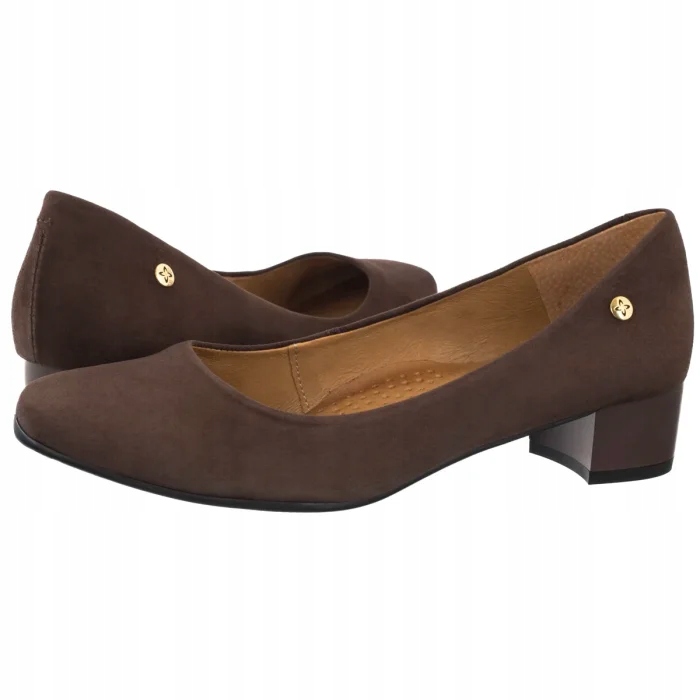 Dámské kožené kozačky Maciejka Hnědé 03330-02/00-1 Hnědá