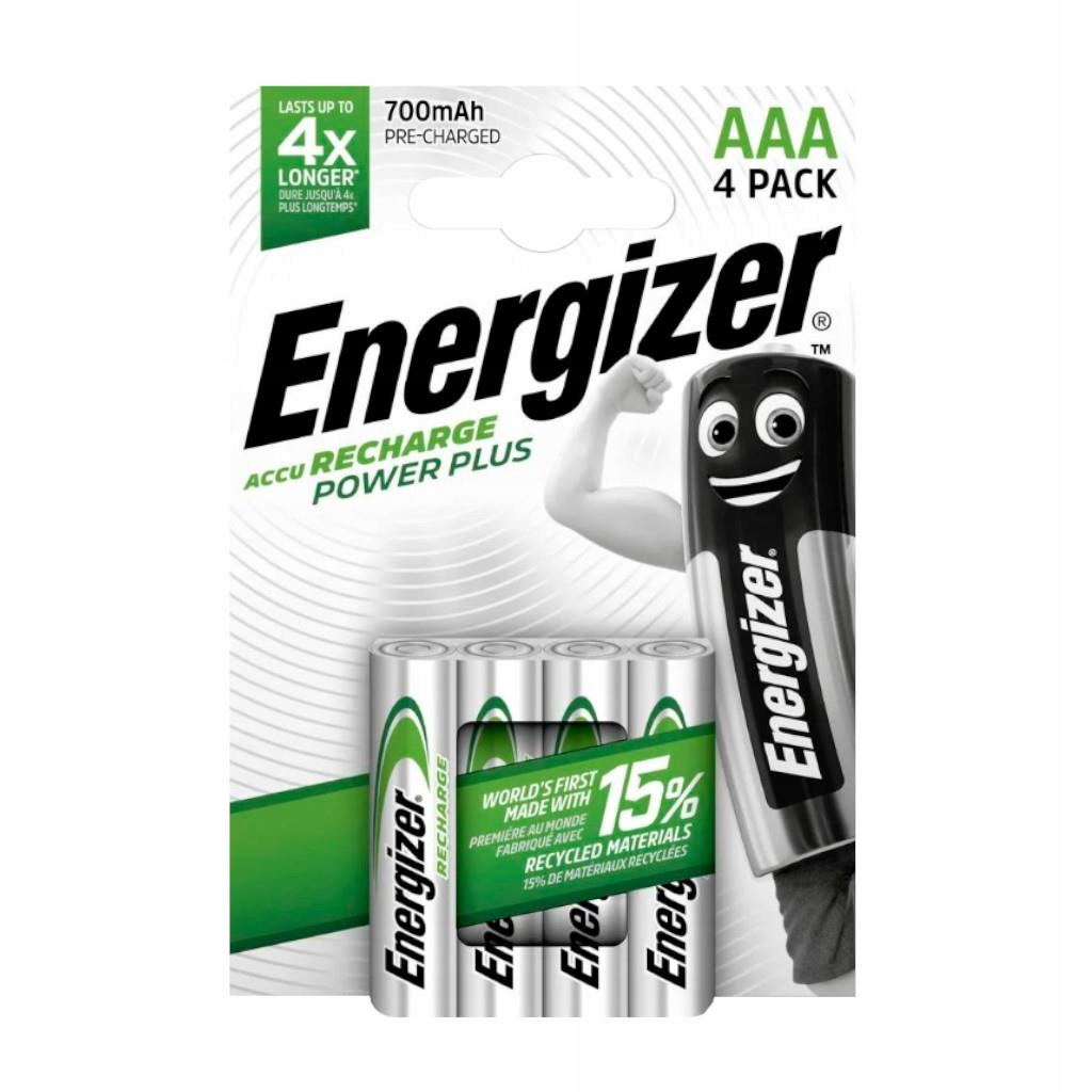 Energizer Akumulatorki Ni-mh R03 Aaa 700MAH Power Plus Do Zabawek 4 Sztuki