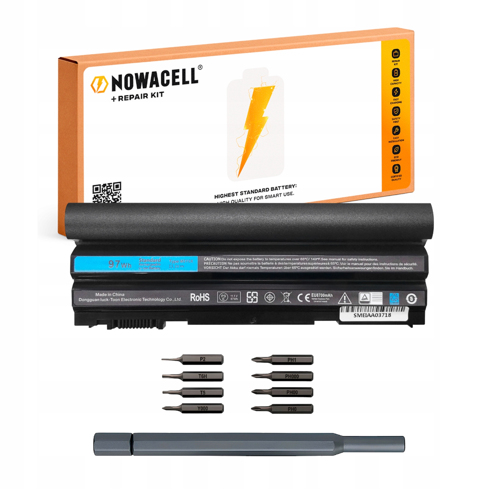 Bateria M5Y0X do Dell Latitude E5420 E5430 E5520 E6420 E6520 11,1V 97Wh