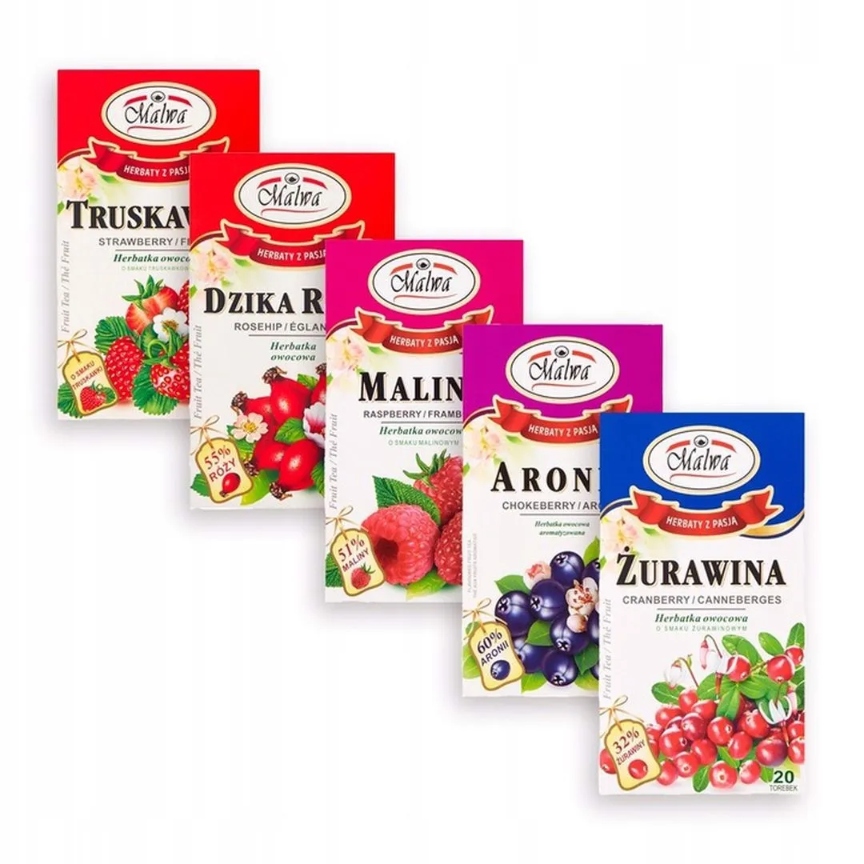 Levně Malwa Mix ovocných čajů 5x40 g