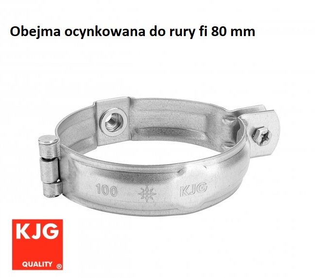 Obejma rury spustowej hak rury spustowej ocynk 80 mm ocynk KJG do śruby M8