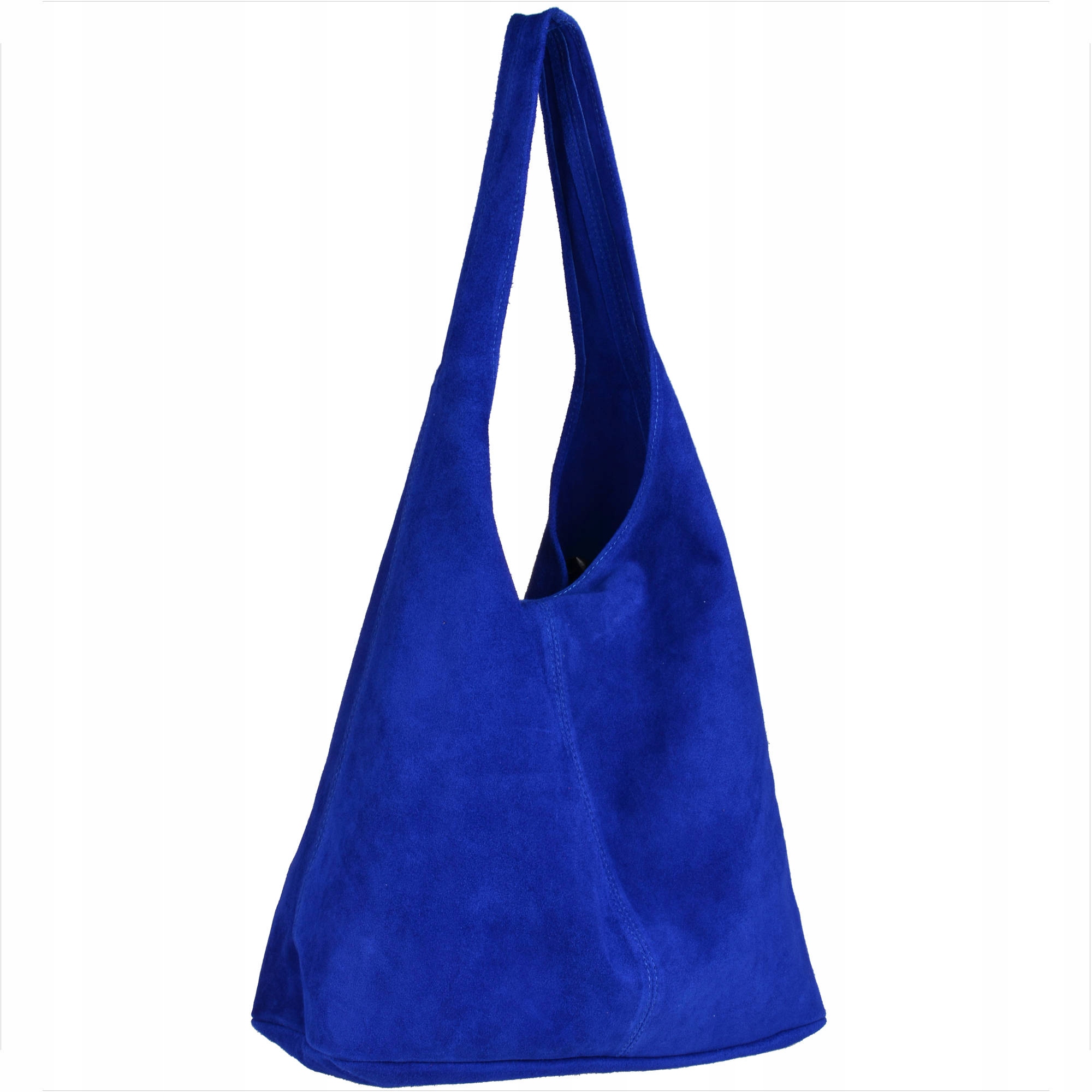 

Torebka skóra nat zamszowa shopper worek szafirowy