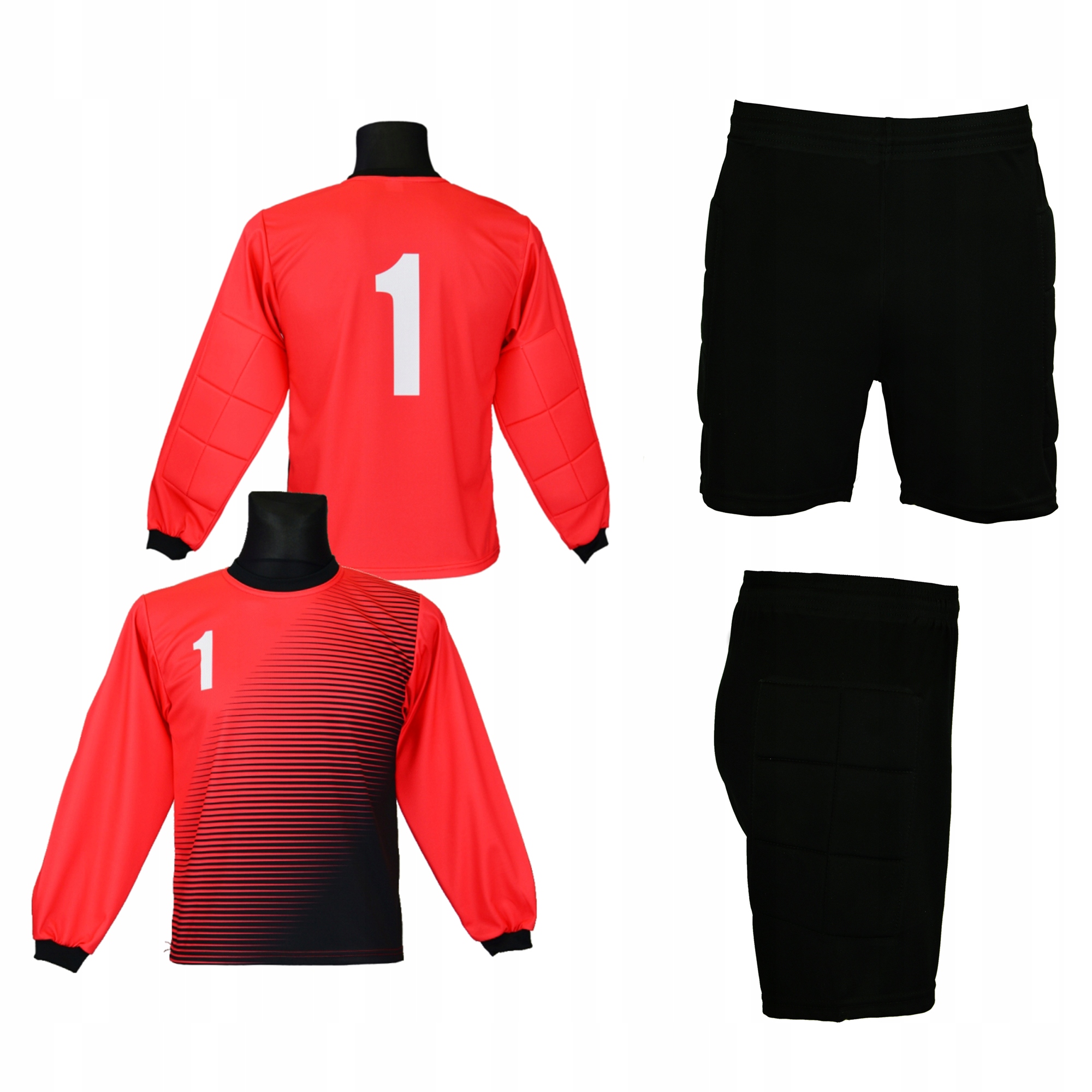 mikina Brankářská Souprava Brankářské kraťasy s mikinou a šátkem Č. 1 Červené velikosti L-170