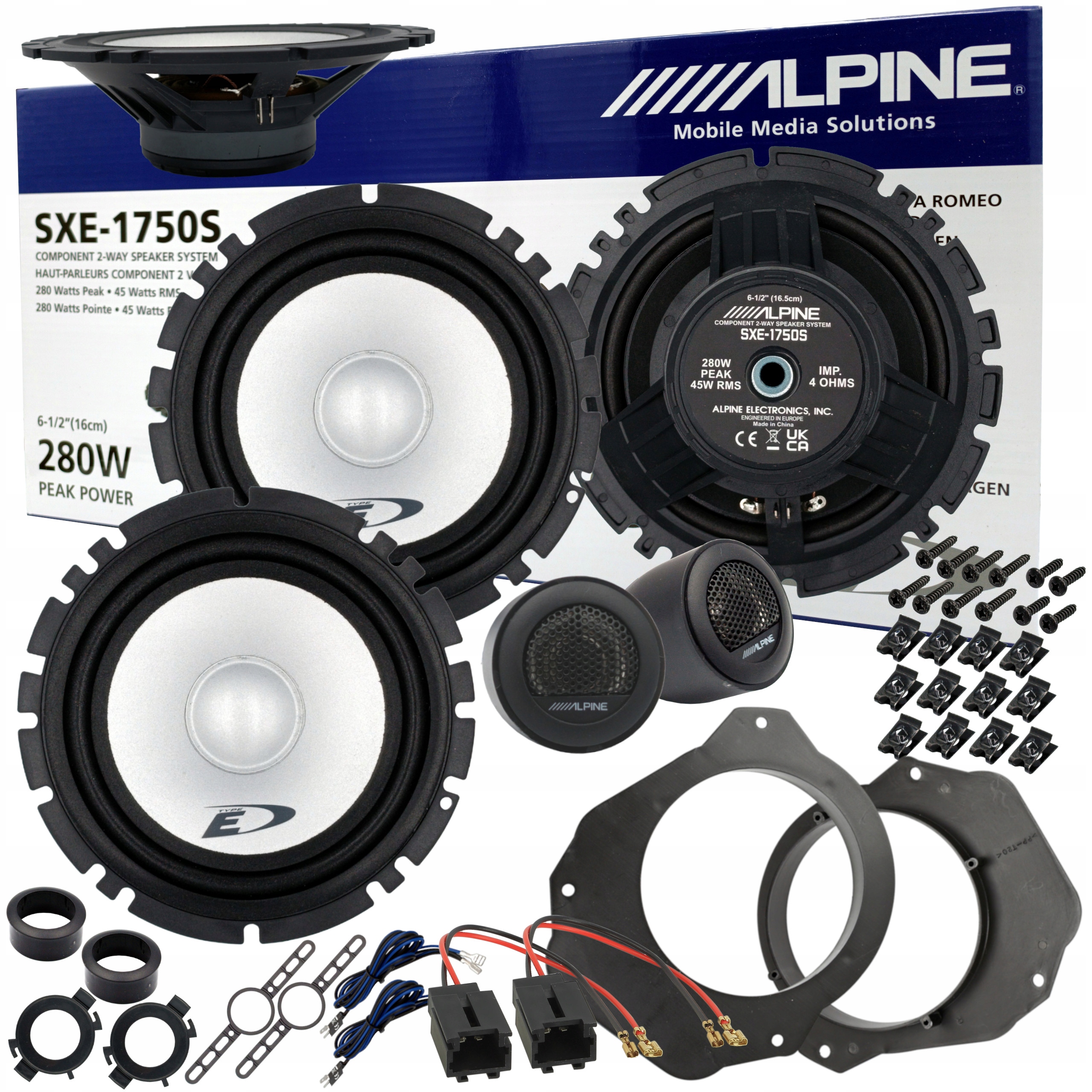 Głośniki ALPINE dystanse do CITROEN JUMPY II FIAT SCUDO PEUGEOT EXPERT