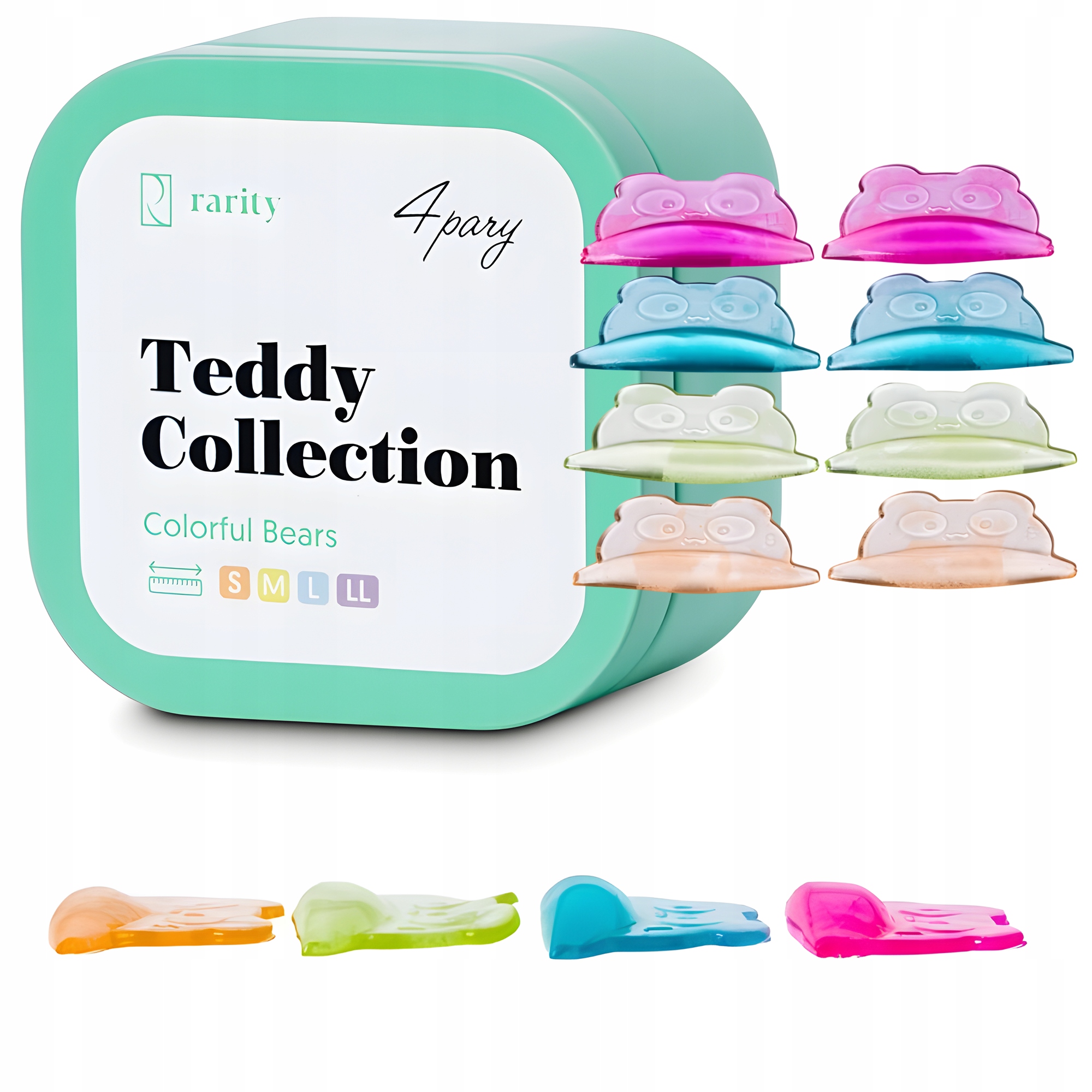 Silikonowe Wałki Kolorowe Misie do Laminacji Liftingu Rzęs 4 pary