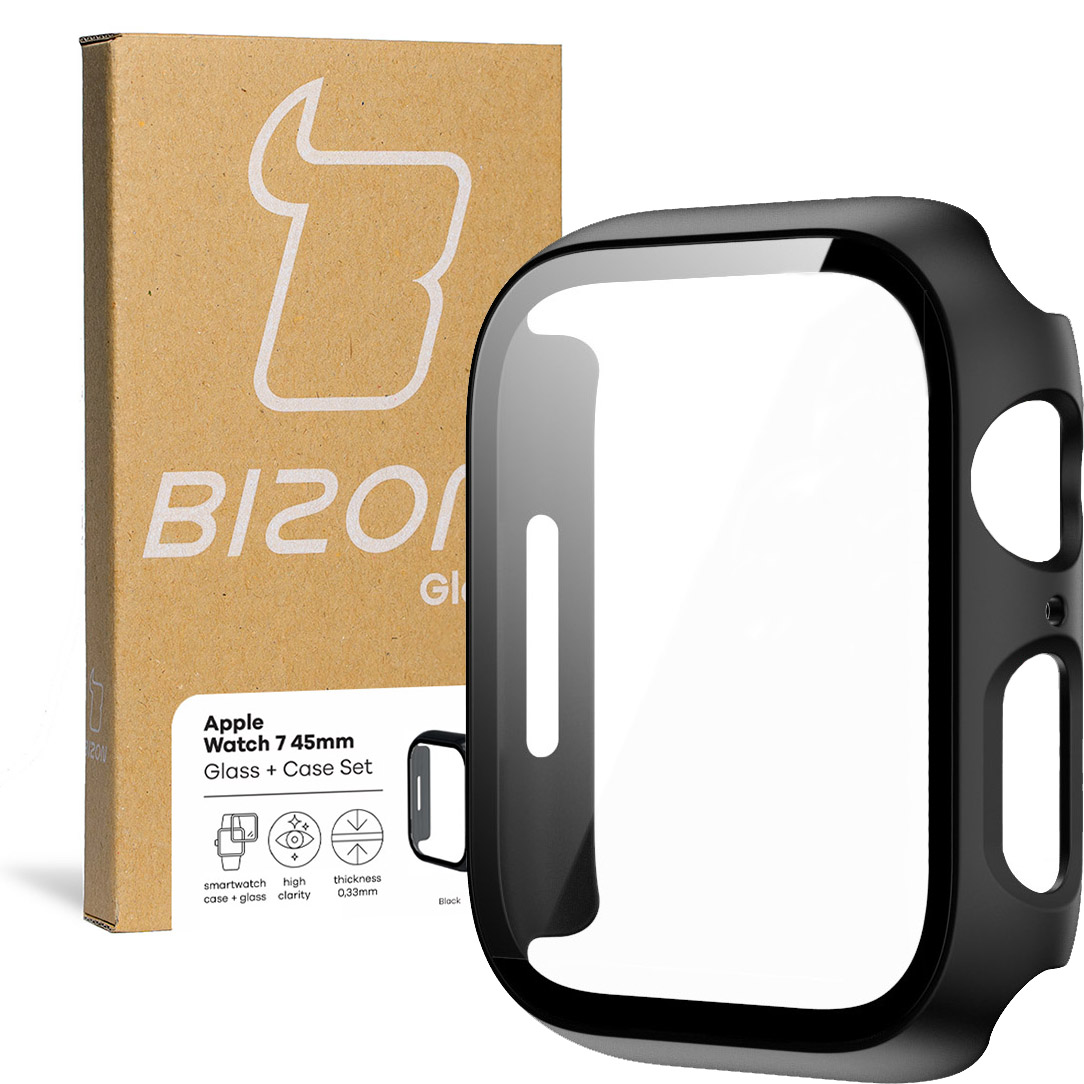 

Etui ze szkłem Bizon Case do Apple Watch 7, 45mm