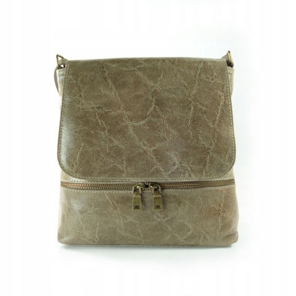 

Torebka listonoszka skórzana A5 Vera Pelle beżowa