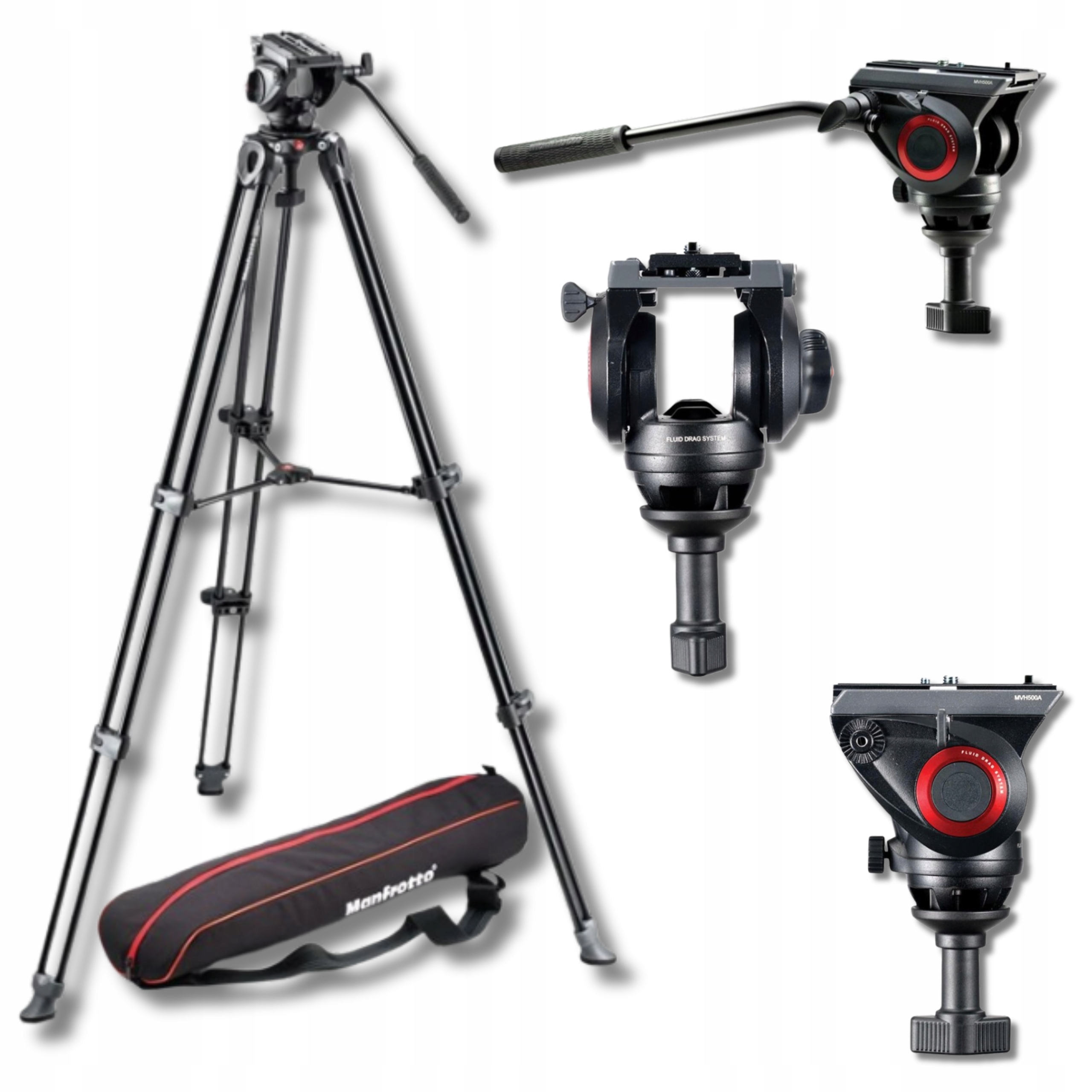 Sada Vido Stativová hlava Manfrotto MVK500AM MVT502am přenosná černá