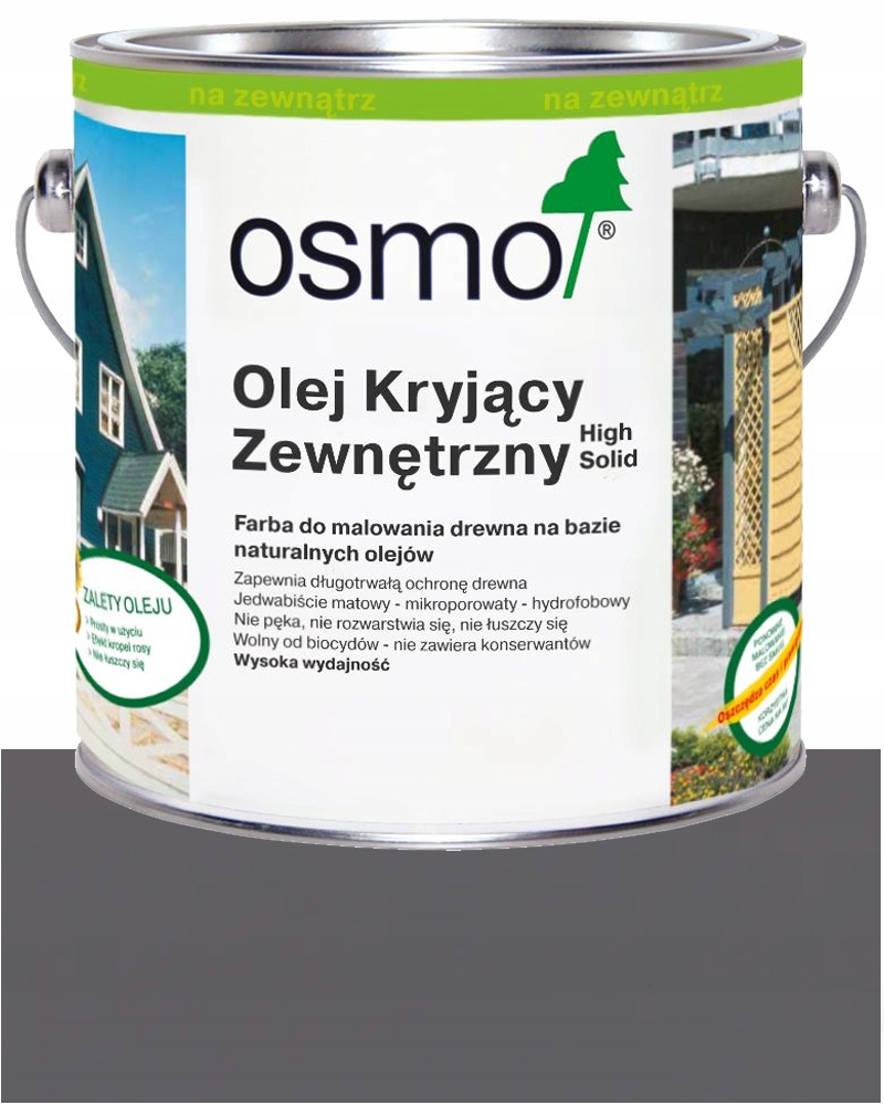Osmo Vonkajší krycí olej na fasády okien nábytku 2704 Kamenný Sivý 2,5L