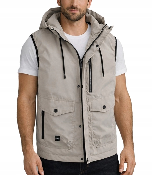 Pánský prošívaný bunda bez rukávů s podšívkou, stylový Agrafka 3XL
